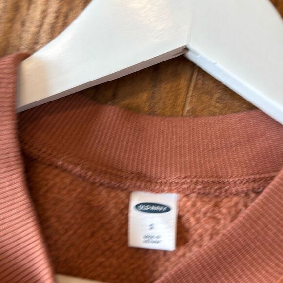 Old Navy burnt orange Sherpa crewneck sweater small - Picture 4 of 9